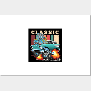 Classic 1957 Chevy Nomad Hot Rod Posters and Art